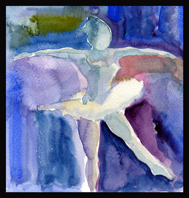 Ballerina; watercolour/