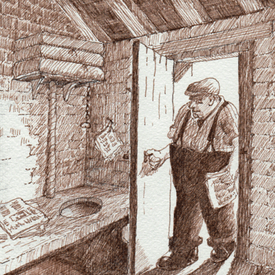  pen drawing ; victorian toilet /