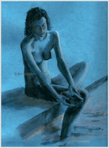 nude female bather