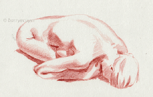 kneeling nude woman