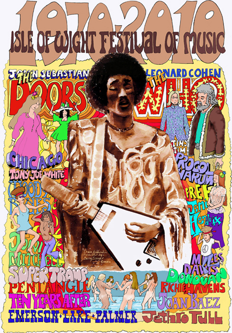 70s style poster; i of w festival /