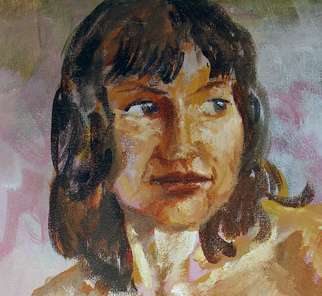 painting; portrait of young woman/