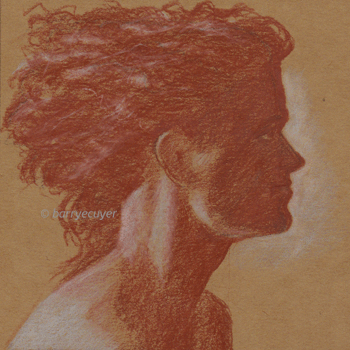 drawing portrait of young woman/