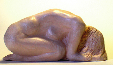 another view of kneeling figure/